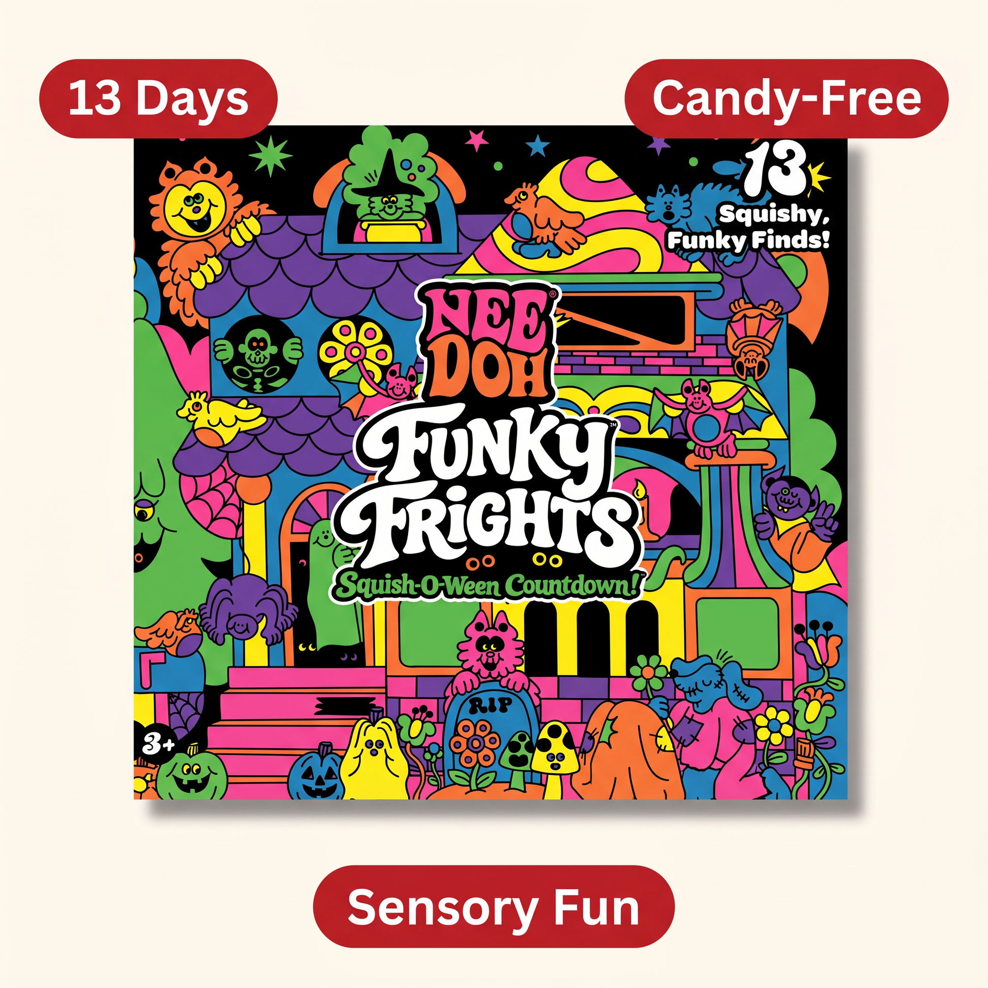 NeeDoh Funky Frights Squish-O-Ween Countdown box front